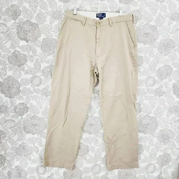 Polo Ralph Lauren Classic Chino Men's Pants Beige 35x30 2549 - Picture 1 of 8